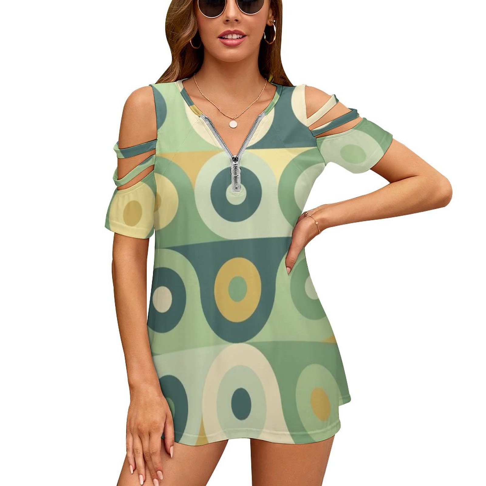 Women'S Fashion In The 60S - Groovy 70's Pattern Women Zipper Various