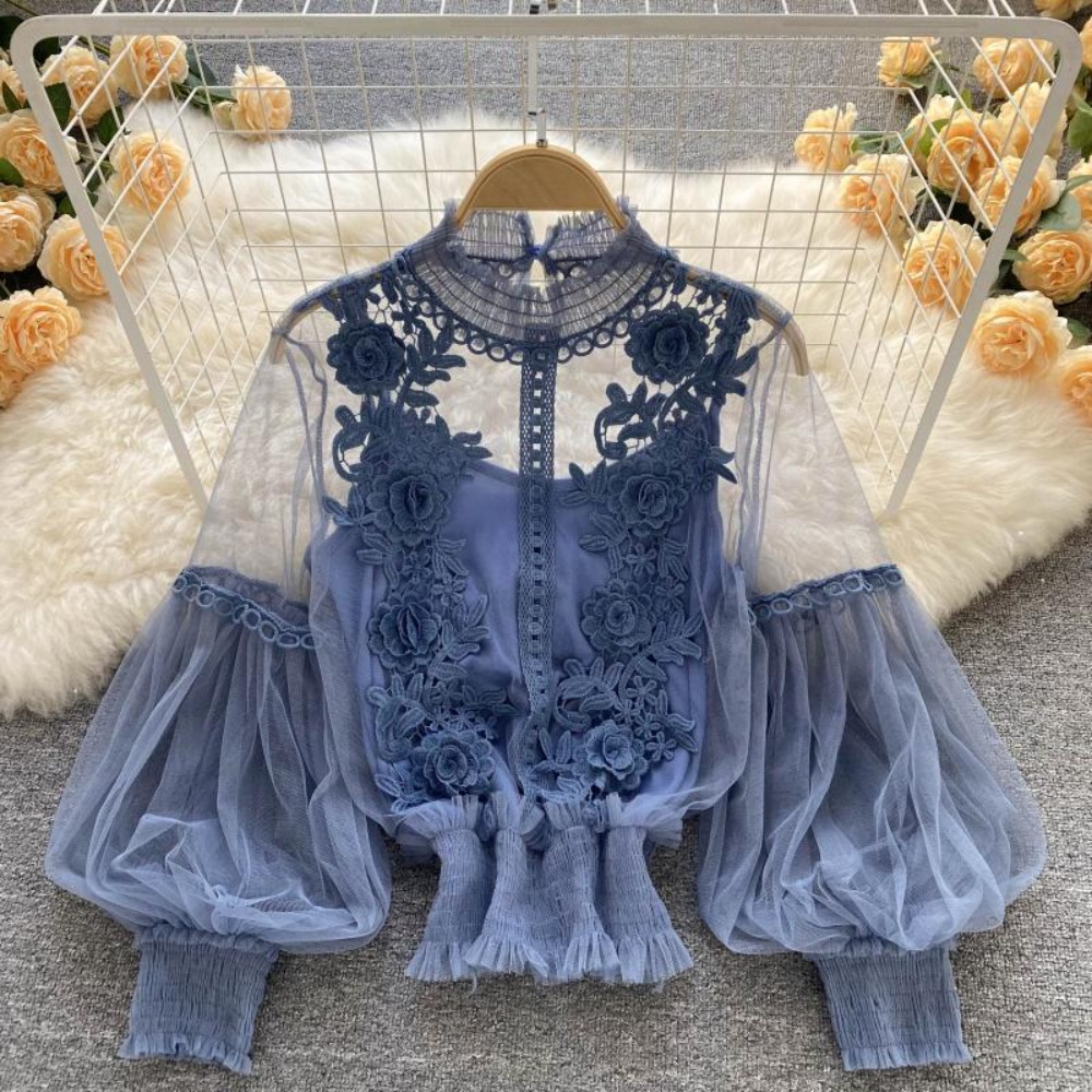 Women'S Fashion Essentials - 2 sztuk/zestaw koronkowa bufiasta bluzka z
