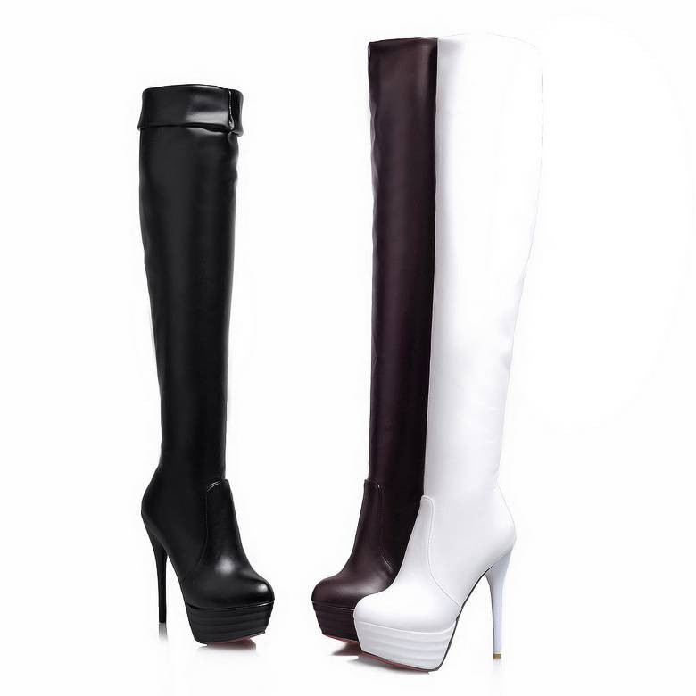 Women'S Fashion Riding Boots - SIMLOVEYO Kozaki do kolan Platforma Szpilki