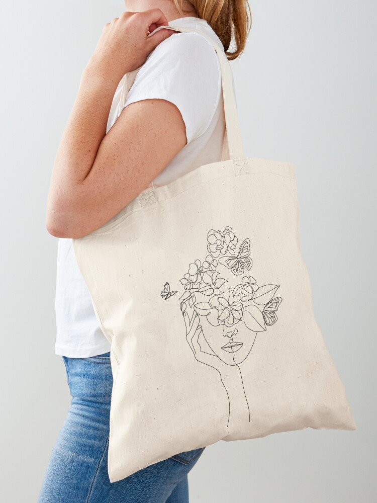 Women Fashion Vector - Abstrakcyjna twarz z kwiatami, rysunek wektorowy