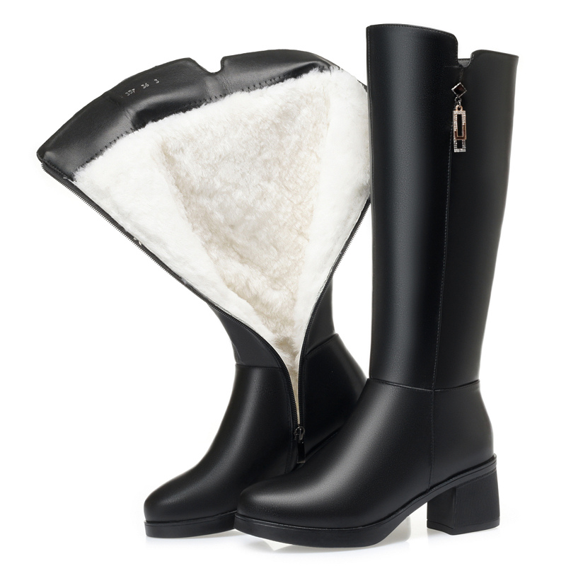 Women'S Fashion Riding Boots - AIYUQI Damskie Zimowe Kozaki z Naturalnej