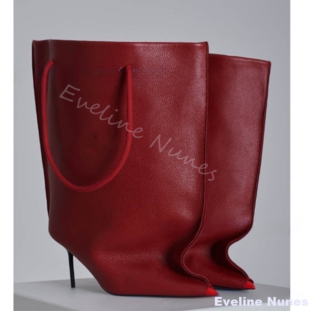 Women'S Fashion Trousers - Szerokie, luźne, długie kozaki damskie, czerwone,