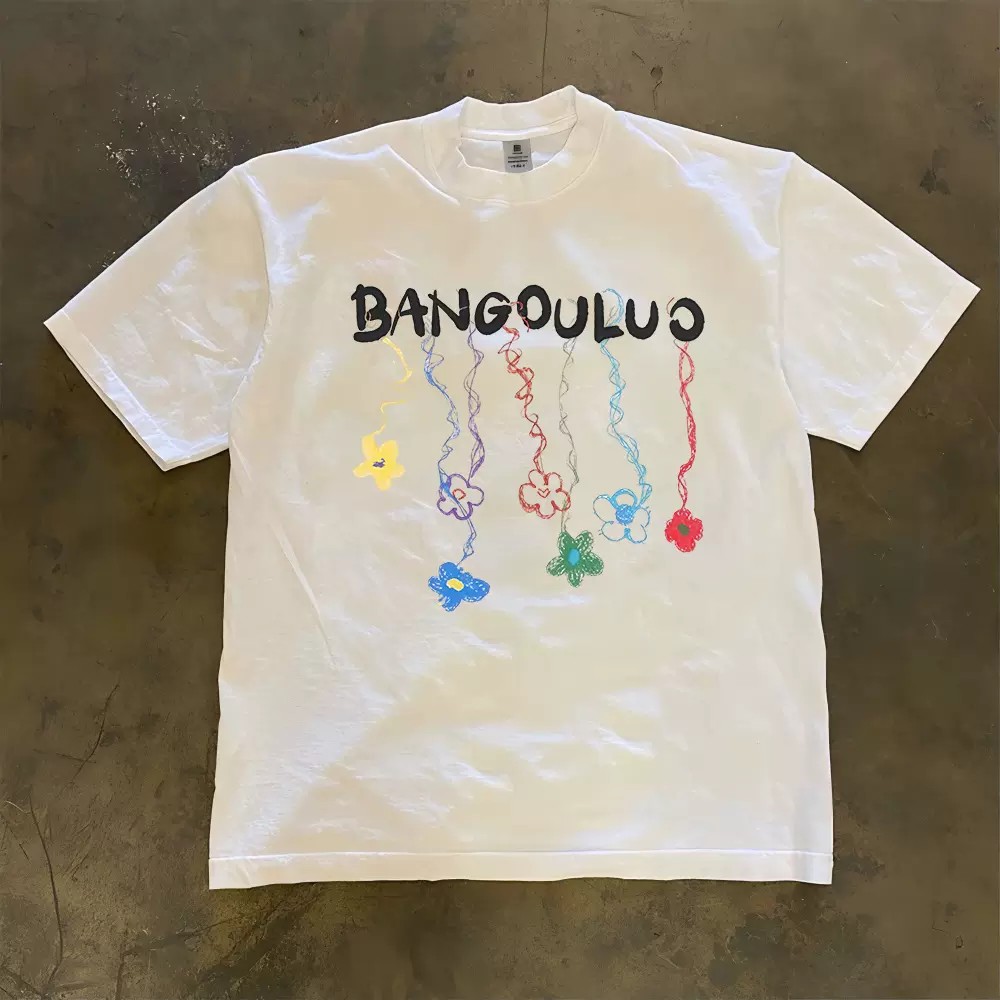 Women'S Young Fashion - Koszulka BANGOULUO Męska Damska Kolorowy Nadruk