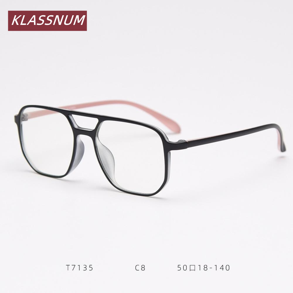 Women'S Fashion Glasses Non Prescription - Oprawki okularów KLASSNUM z podwójnym mostkiem,