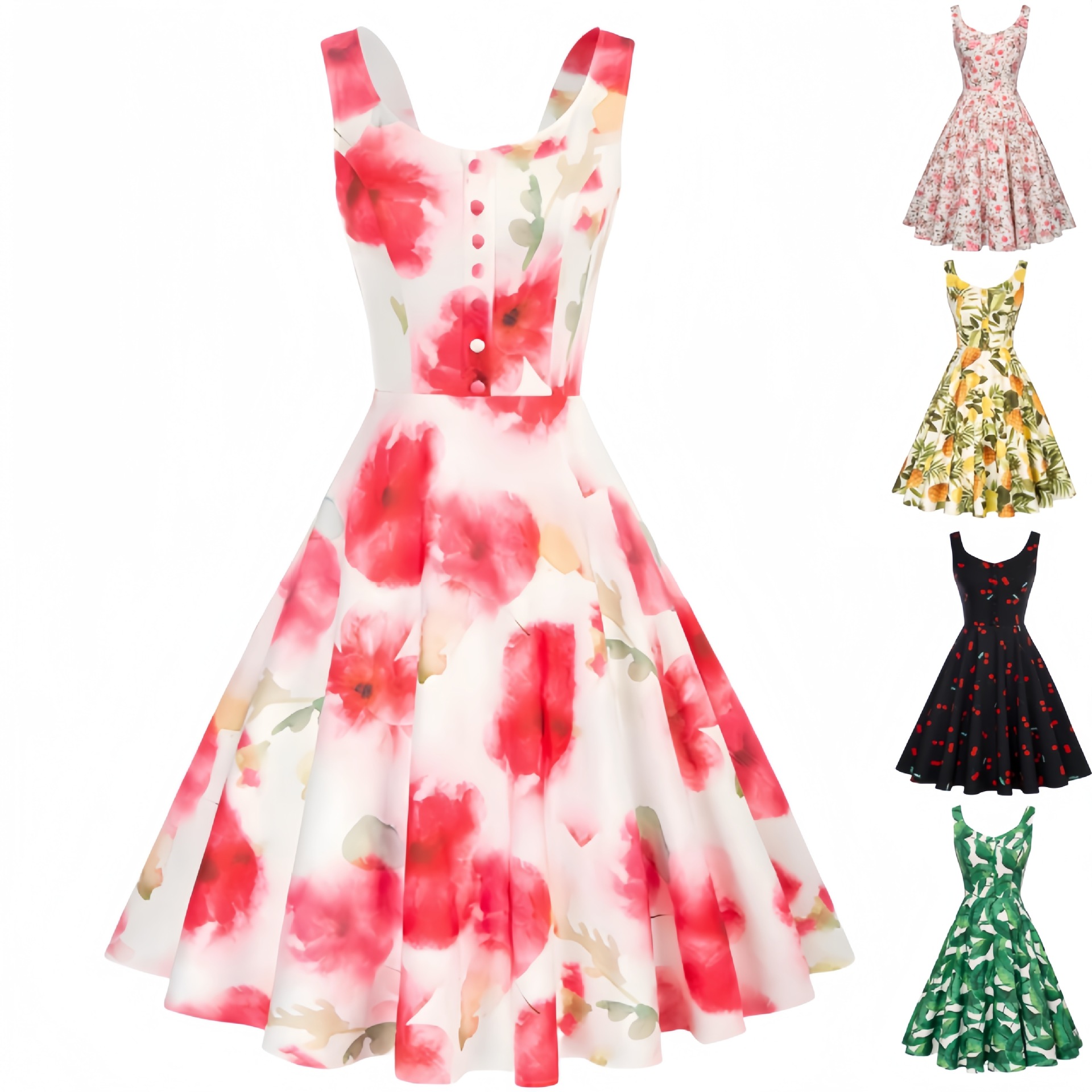 Women'S Fashion In The 1950S - Sukienka koktajlowa bez rękawów w stylu