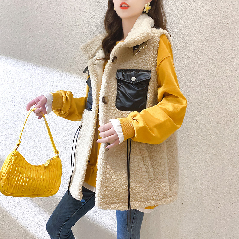 Women'S Fashion Gilet - Nowa wełniana kamizelka damska Moda blokująca