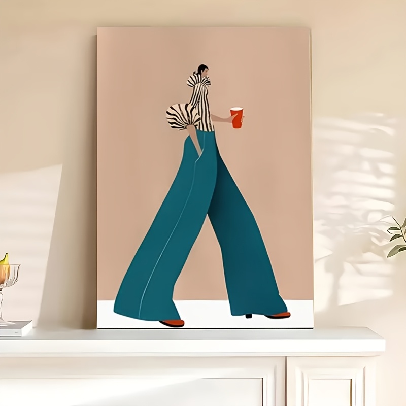 Women'S Fashion Trousers - Modne niebieskie spodnie Kobieta Plakaty Druki