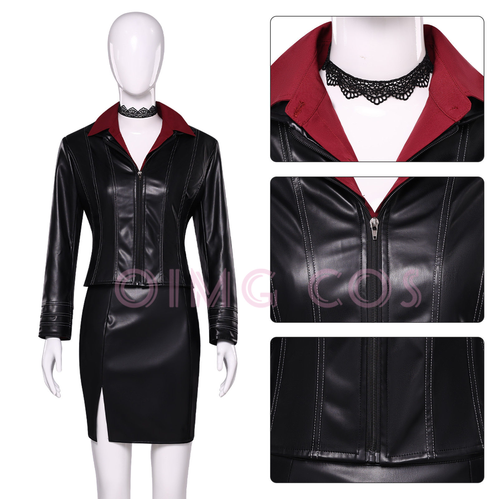 Kostium Cosplay Ada Wong z Res – Women'S Fashion Leather Jacket recenzja i cena
