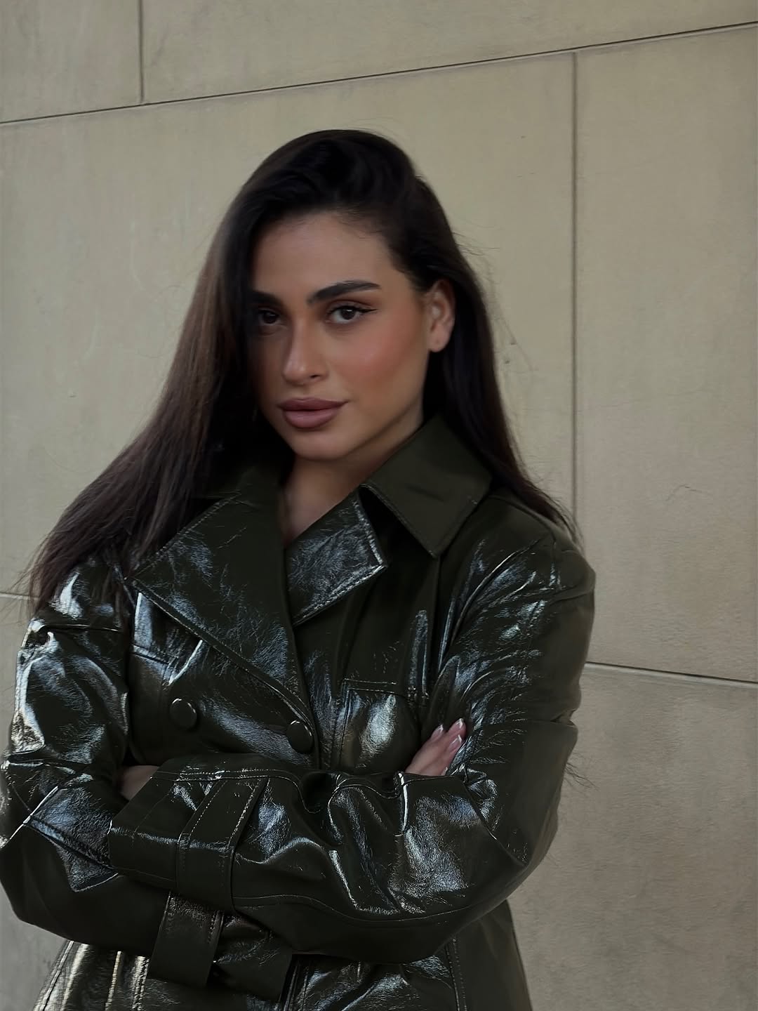 Ciemnobrązowa spódnica z lakie – Women'S Fashion Leather Jacket recenzja i cena