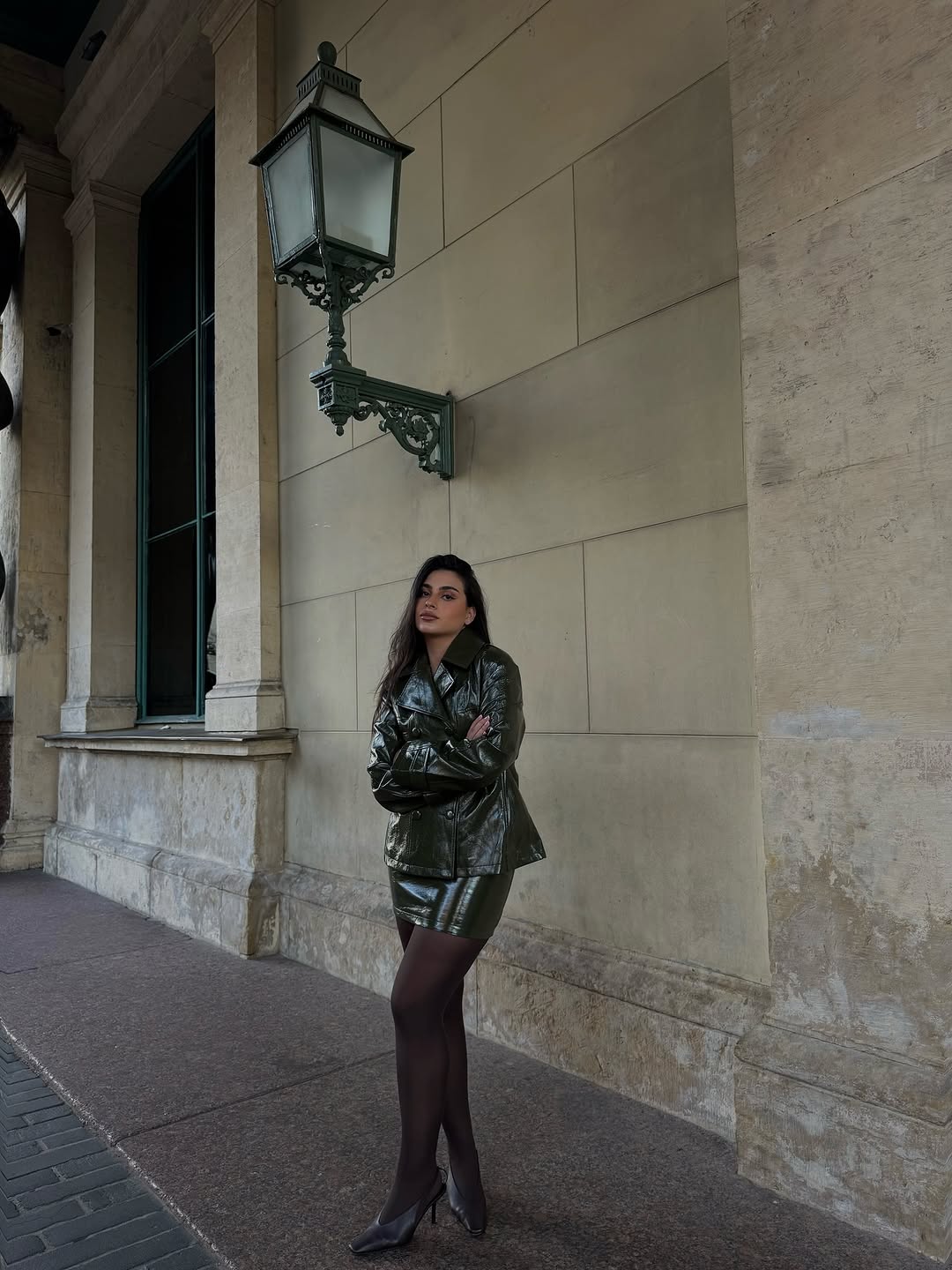 Ciemnobrązowa spódnica z lakie – Women'S Fashion Leather Jacket recenzja i cena