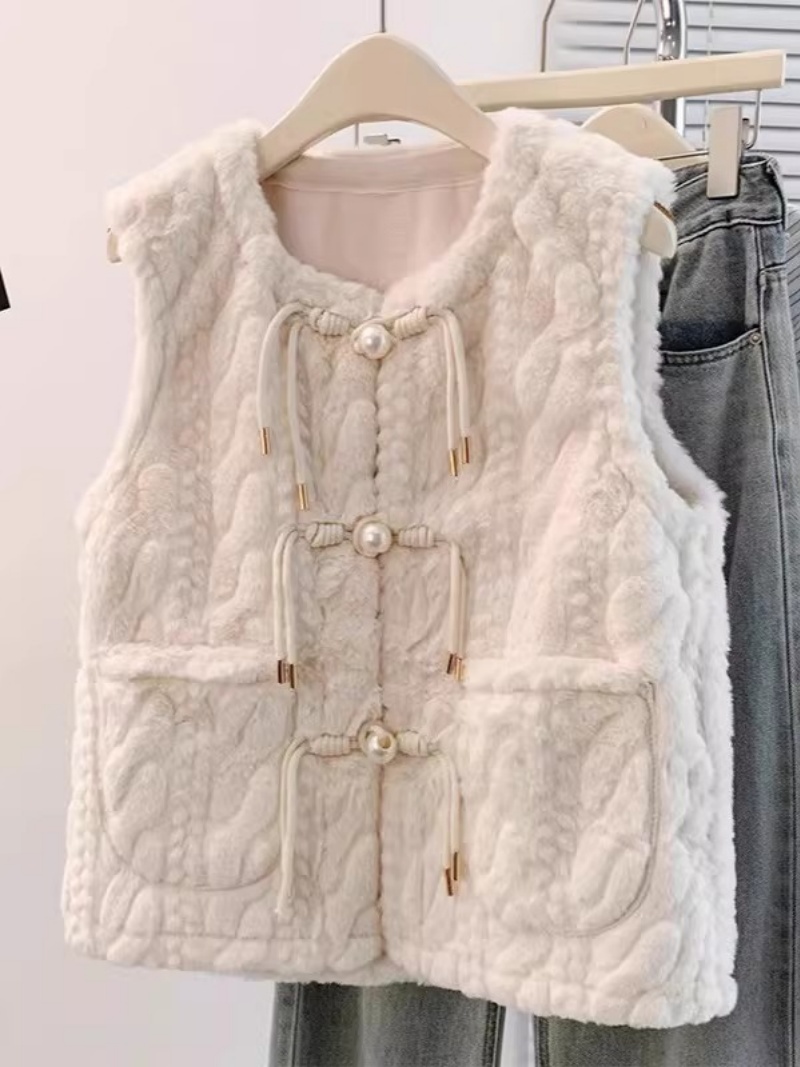Modna, tłoczona, pluszowa kami – Women'S Fashion Gilet recenzja i cena