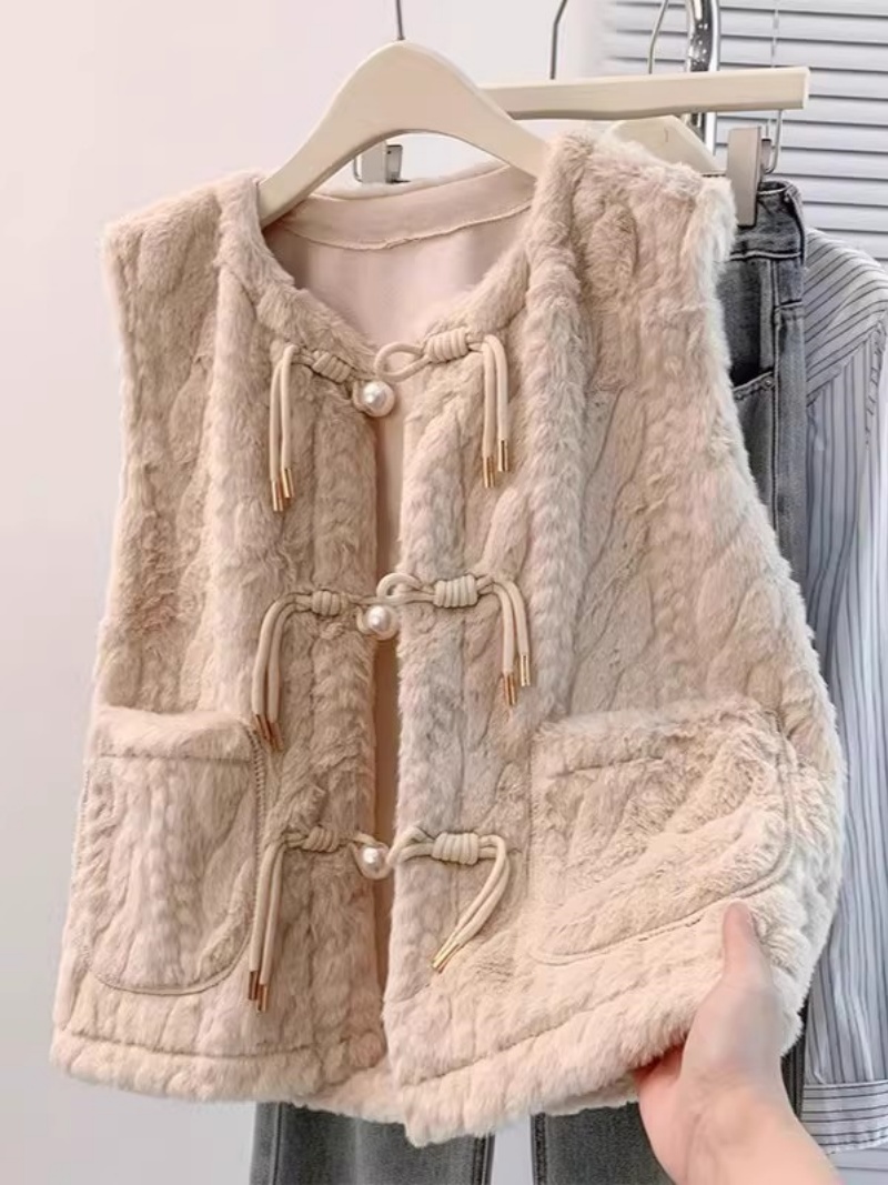 Modna, tłoczona, pluszowa kami – Women'S Fashion Gilet recenzja i cena