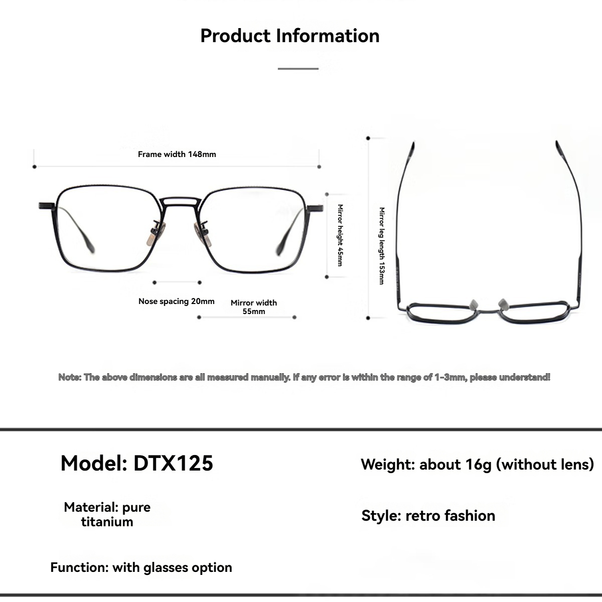 Okulary FYTOOMetal z metalową  – Women'S Fashion Glasses Non Prescription recenzja i cena