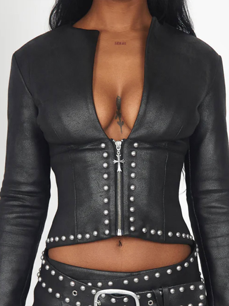 Modny Zestaw Damski: Kurtka ze – Women'S Fashion Leather Jacket recenzja i cena