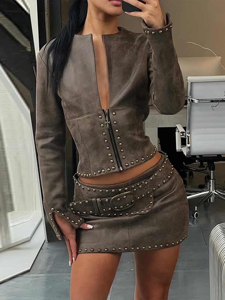 Modny Zestaw Damski: Kurtka ze – Women'S Fashion Leather Jacket recenzja i cena