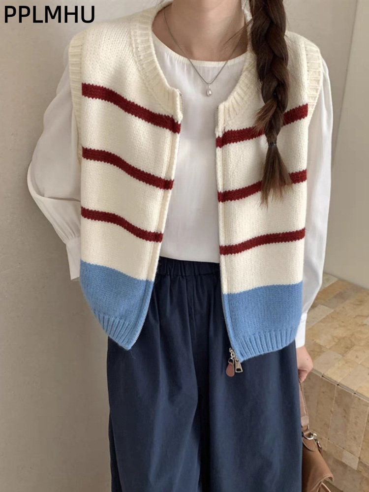 Kardigan na zamek w paski, dzi – Women'S Fashion Gilet recenzja i cena
