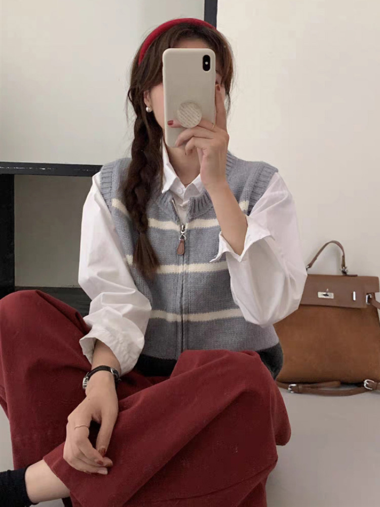 Kardigan na zamek w paski, dzi – Women'S Fashion Gilet recenzja i cena