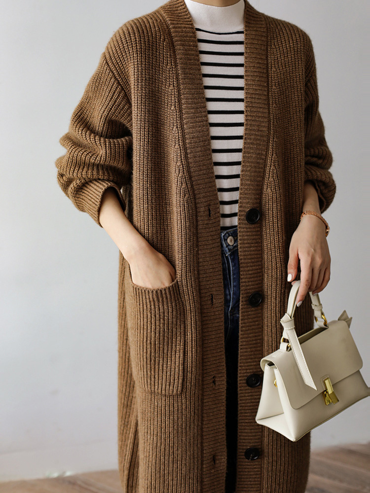 Luźny, długi, dzianinowy kardi – Women'S Fashion Gilet recenzja i cena