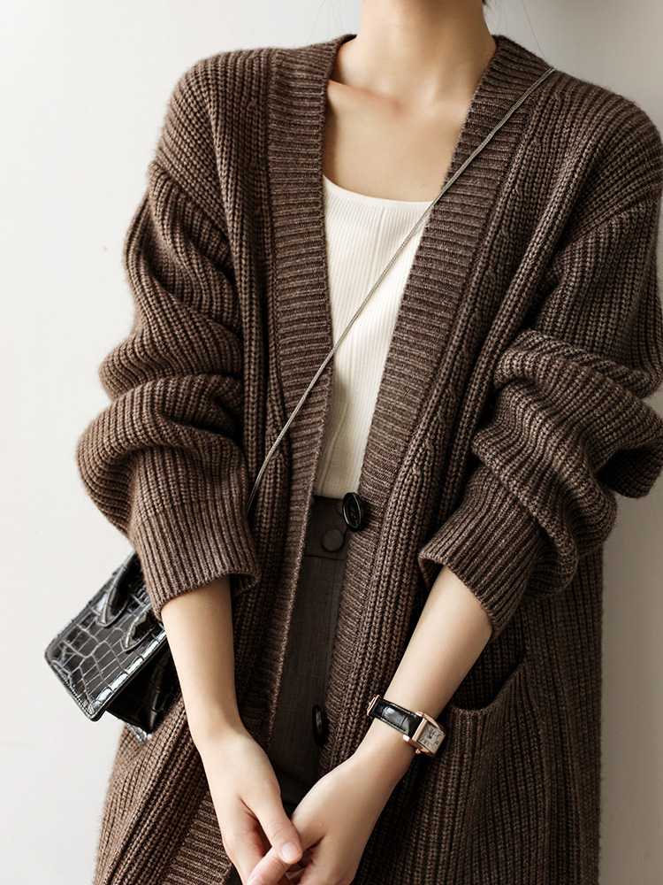Luźny, długi, dzianinowy kardi – Women'S Fashion Gilet recenzja i cena