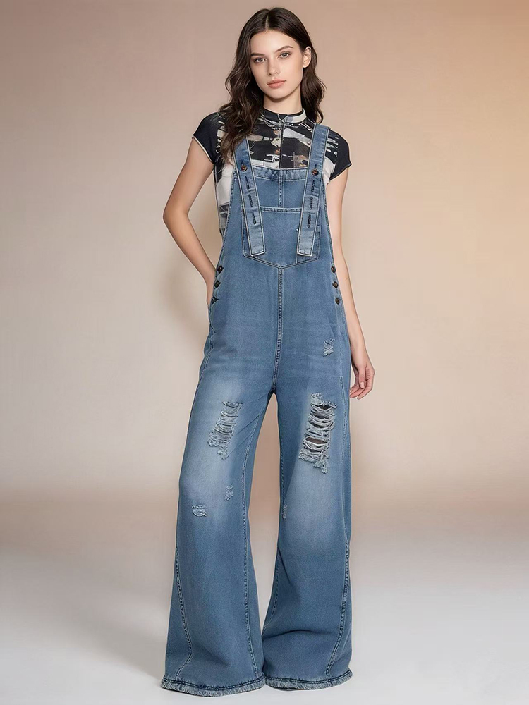 Modne retro dżinsowe ogrodnicz – Women'S Fashion Overalls recenzja i cena