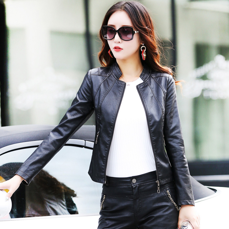Nowa damska wiosenna jesienna  – Women'S Fashion Leather Jacket recenzja i cena