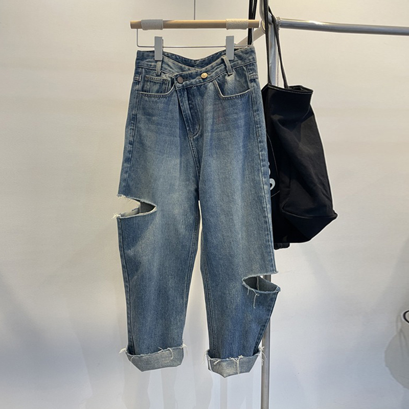 Letnie damskie podarte jeansy  – Women'S Fashion Trousers recenzja i cena