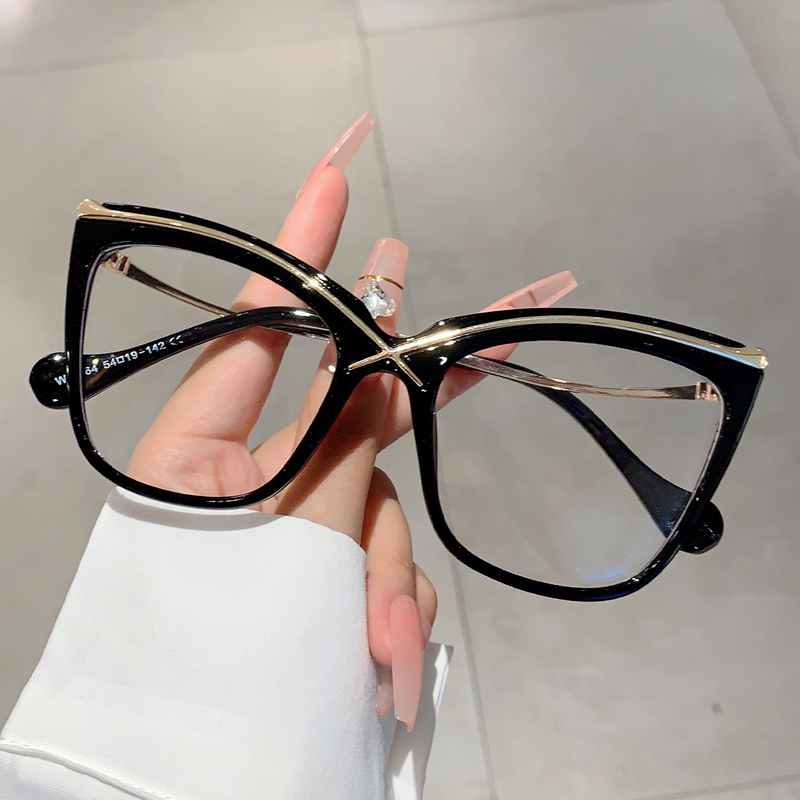 Okulary KAMMPT Oversized Cat E – Women'S Fashion Glasses Non Prescription recenzja i cena