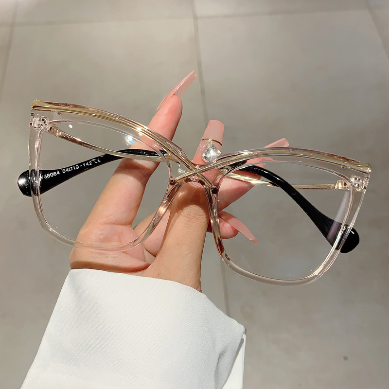 Okulary KAMMPT Oversized Cat E – Women'S Fashion Glasses Non Prescription recenzja i cena