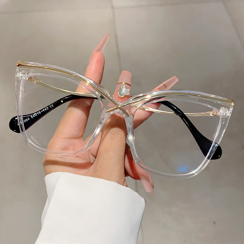 Okulary KAMMPT Oversized Cat E – Women'S Fashion Glasses Non Prescription recenzja i cena