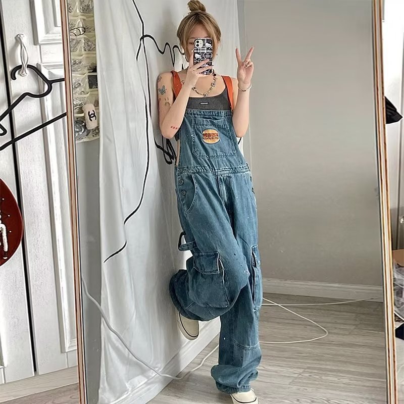 Retro dżinsowe luźne damskie s – Women'S Fashion Trousers recenzja i cena