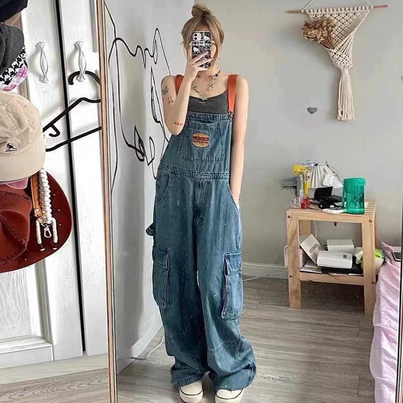 Retro dżinsowe luźne damskie s – Women'S Fashion Trousers recenzja i cena