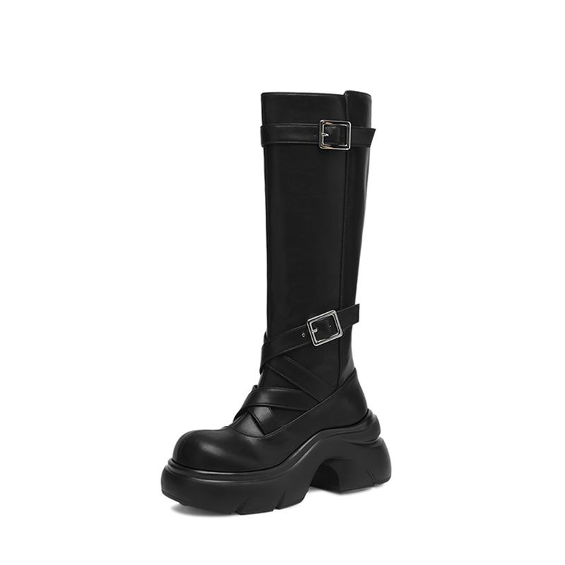 Botki za kolano z metalową kla – Women'S Fashion Riding Boots recenzja i cena
