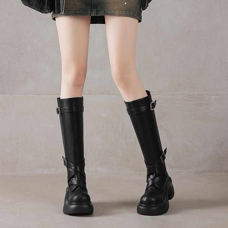 Botki za kolano z metalową kla – Women'S Fashion Riding Boots recenzja i cena